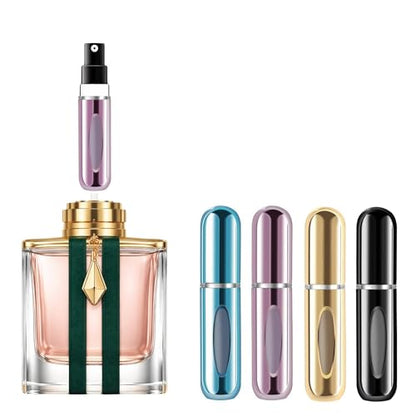 4 Pcs Refillable Perfume Atomizer, Travel Perfume Bottle Refillable and Leak-Proof, Portable Empty Cologne Atomizer, Mini Refillable Perfume Bottle for Pocket, Easy to Refill Decant Sprayer (5 ml) - size: 5 ml