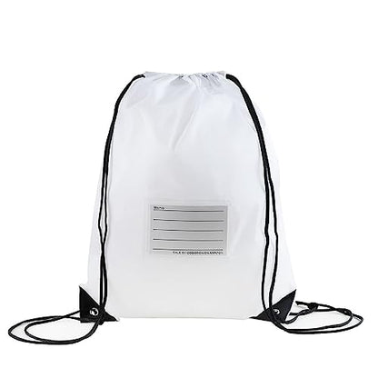 CODOBON 20 Pcs Drawstring Bags,Bulk Draw String Backpack, Cinch Bag Sackpack for Travel Gym Sport, White - color: White