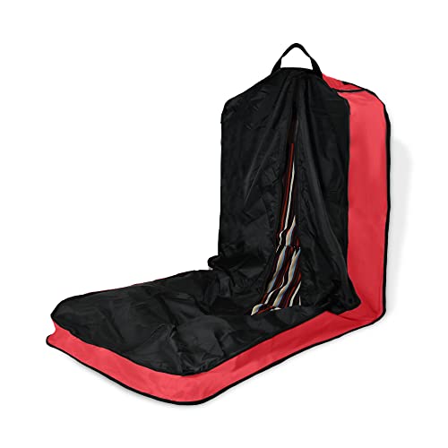 Dalix 60" Foldable Garment Bag Suits Cover Dresses w Front Pocket - color: Red