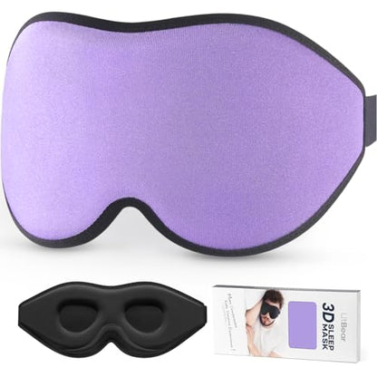 LitBear Sleep Mask for Side Sleeper Women Men, Eye Mask for Sleeping - color: Light Purple