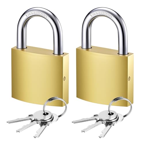 Puroma 2 Keyed Padlocks 32mm 6 Keys, 0.86" School Gym Locker Lock Luggage