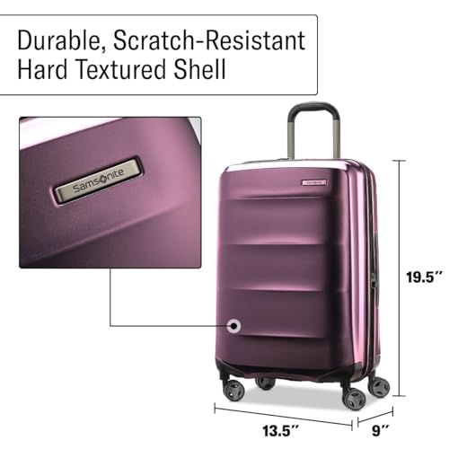 Samsonite Octiv Lightweight Hardshell 20-Inch Carry-On Luggage - Durable & Impact Resistant, 360° Aero Trac Spinner Wheels, Adjustable Telescopic Handle, Expandable Suitcase, TSA Approved Lock, Purple - color: Amethyst Purple, size: Carry-On 20-Inch