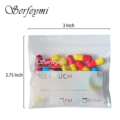 Serfeymi Pill Bags for Travel Pill Pouch Organizer Pack of 400, 3 x 2.75 in - size: Pack of 400