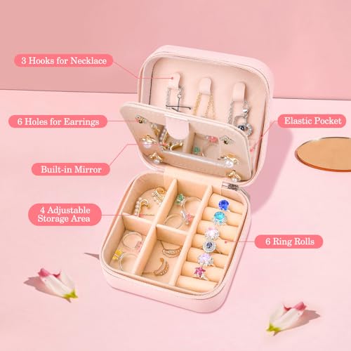 Inngeroo Christmas Stocking Stuffers for Women, Travel Jewelry Case Box | Personalized Gifts, Fashion Travel Essentials Trendy Stuff for Teen Girls Initial G - style: G