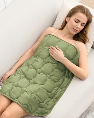 Cottonblue 소형 가중 랩 담요 3.2kg(7파운드) 성인 청소년용, 61cm x 73.7cm(24 x 29인치), 아늑한 - color: 아보카도 그린., size: 24"x29" 7lbs