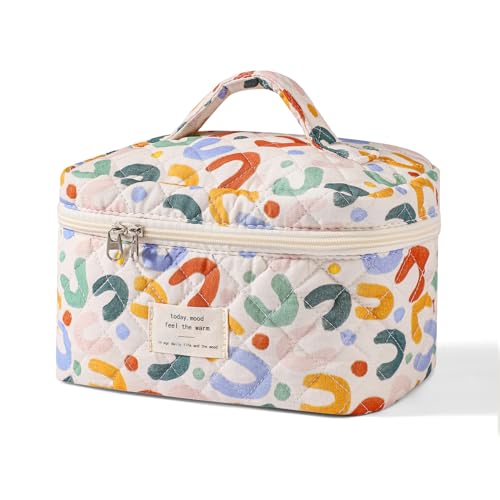 uekeboag Large Travel Quilted Makeup Bag for Women - color: 1Pc 05White-UU