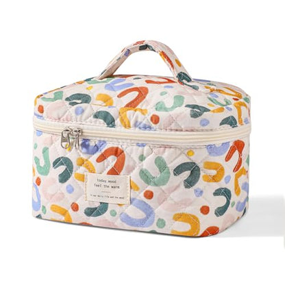 uekeboag Large Travel Quilted Makeup Bag for Women - color: 1Pc 05White-UU