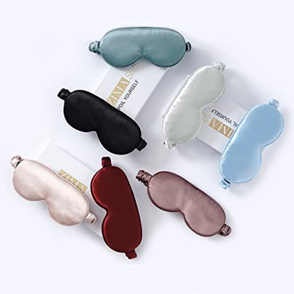 ZIMASILK Adjustable 22 Momme 100% Pure Mulberry Silk Sleep Mask - color: Black-adjustable