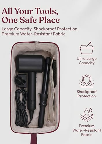 TeeYee Hair Tools 다이슨 에어랩 퀼트 세면도구 가방용 여행 가방 - color: 와인보우