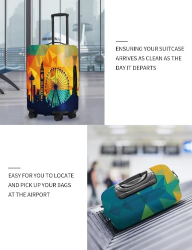 Luggage Covers For Suitcase TSA Approved, Fits 18-32 Inch - color: London Sunset, size: M(23"-26" Suitcase)