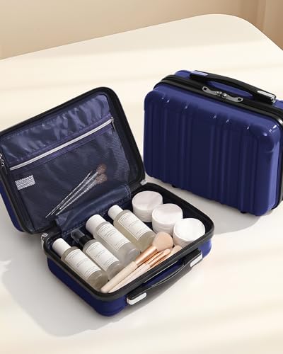 Coolife Luggage Set, Lightweight and Durable Hardshell, 5 Pcs, navy new - color: navy new, size: 5 piece set