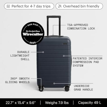 Away Bigger Carry-On Luggage, 26-Inch Hardside Spinner Suitcase - color: Navy Blue