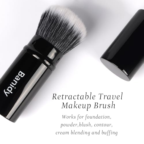 Makeup Brush Kabuki Face Brushes Retractable Travel Blush Kabuki Brush - style: Round Top Kabuki Brush