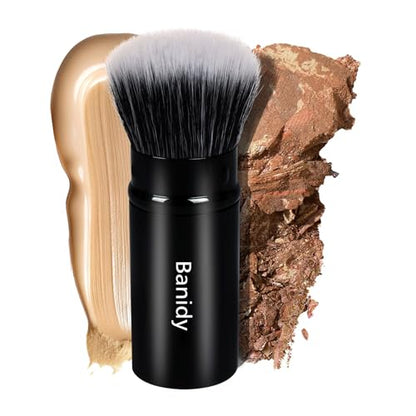 Makeup Brush Kabuki Face Brushes Retractable Travel Blush Kabuki Brush - style: Round Top Kabuki Brush