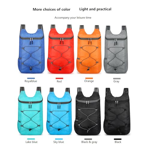 levayhill 16L Foldable Hiking Backpack,Small Packable Daypack,Red - color: Red