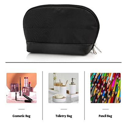 Ethereal Large Makeup Pouch, Large Capacity Makeup Bag for Purse, Travel Zipper Pouch, Makeup Accessories Organizer, Black - color: 03-standard black