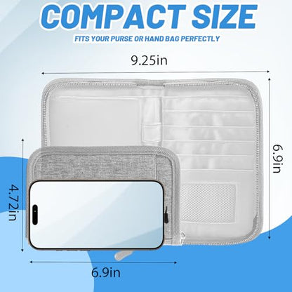 Passport Holder for Travel, RFID Blocking Wallet for Couples Men and Family - color: Grey