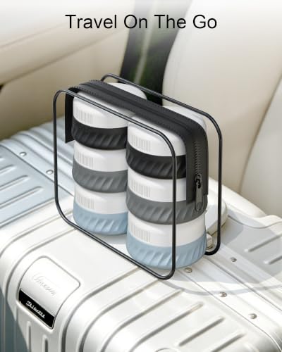 Quatish 6 Pack Travel Size Containers for Toiletries, 2oz, Grey - color: Grey, size: 2 Ounces