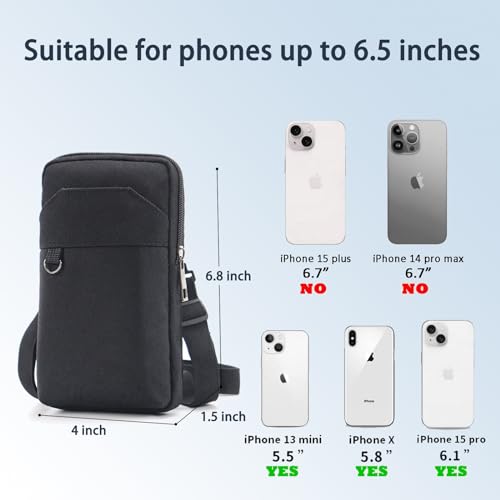 Travel Cell Phone Pouch Belt Pouch, Phone Holster Crossbody Bag with Shoulder Strap for iPhone Case Holder for Hand with Neck Lanyard Smartphone Walking Passport Wallet (Blue B) - color: Blue B