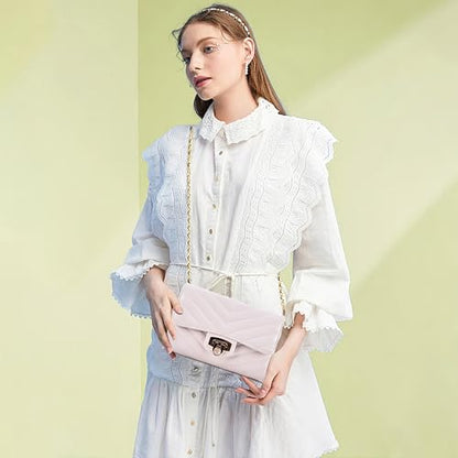 Small Crossbody Bag Sling Bag, Phone Holder for Women - color: Beige White