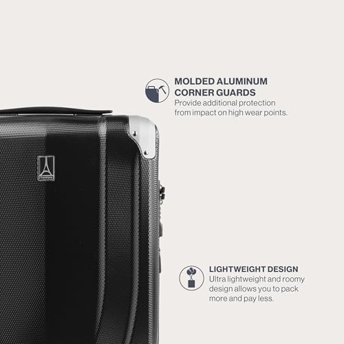 Travelpro Pathways 3 Hardside Expandable Luggage, 8 Spinner Wheels, Lightweight Hard Shell Suitcase, 2 Piece Set (21/28), Black Knight - color: Black Knight, size: 2-Piece Set (21/28)