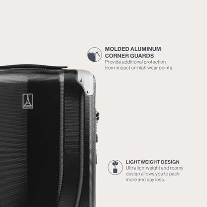Travelpro Pathways 3 Hardside Expandable Luggage, 8 Spinner Wheels, Lightweight Hard Shell Suitcase, 2 Piece Set (21/28), Black Knight - color: Black Knight, size: 2-Piece Set (21/28)