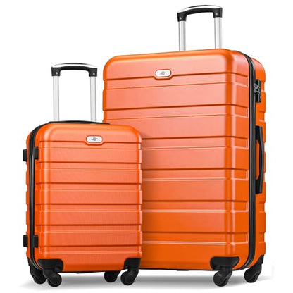 Suitour Luggage Sets 2 Piece with Spinner Wheels,Hard Shell 20 Carry on Suitcase and 28 inch Luggage with Spinner Wheels Suitcase Set with TSA Lock(20in/28in) - color: Orange, size: 2-Piece Set (20/28)