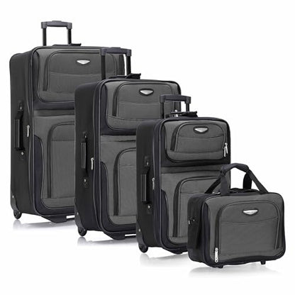 Travel Select Amsterdam Softside Expandable Luggage with Rolling Wheels, Gray, 4-Piece Set (15/21/25/29) - color: Gray, size: 4-Piece Set (15/21/25/29)