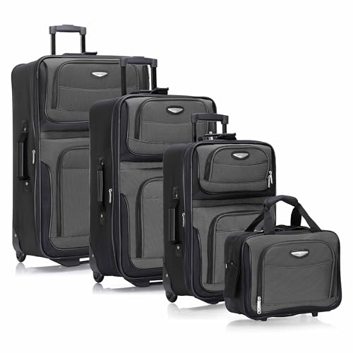 Travel Select Amsterdam Softside Expandable Luggage with Rolling Wheels, Gray, 4-Piece Set (15/21/25/29) - color: Gray, size: 4-Piece Set (15/21/25/29)