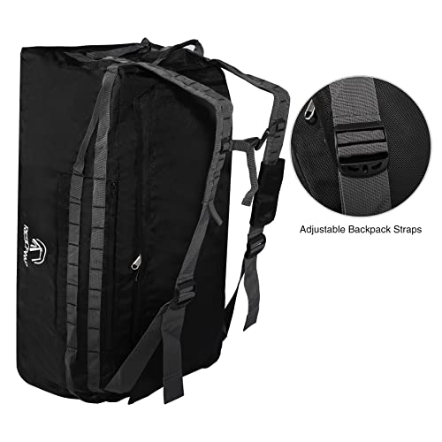 REDCAMP 85L/120L/140L Foldable Duffle Bag with Wheels, Large Travel Duffel Bag - color: 140l Black