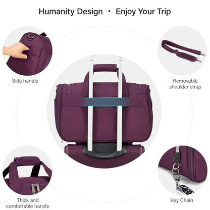 Hanke Small Underseat Carry On Luggage Bags for Travel with 10 Pockets. - color: Purple, size: Underseat Carry-On