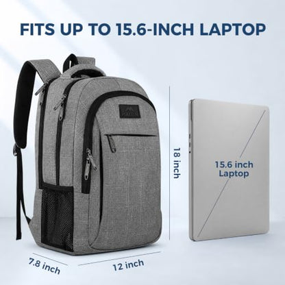 MATEIN Travel Laptop Backpack, 15.6 Inch College School Computer Bag, Grey - color: Austere Grey, size: 15.6 Inch