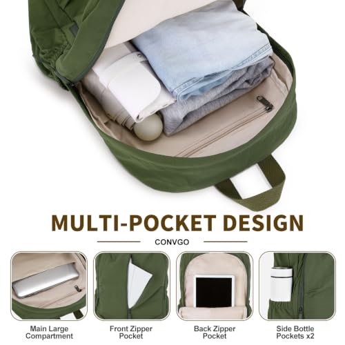 Small Hiking Backpack 20L Packable Casual Daypack, Dark Green - color: Dark Green