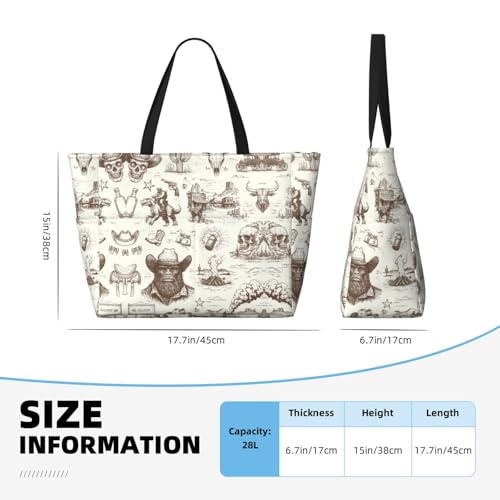 Women's Large Beach Bag Waterproof Travel Tote Bag with Pocket Sandproof Foldable Weekender Bags for Pool Vacation - color: Cowboy Beige
