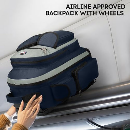 20" 2-in-1,Wheeled Travel Luggage Bag w/Telescopic Handle - color: JH-2560-Blue-20