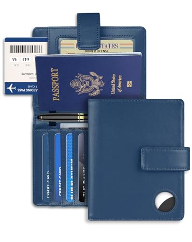 Passport Holder Wallet Cover Case, Navy Blue - color: Navy Blue
