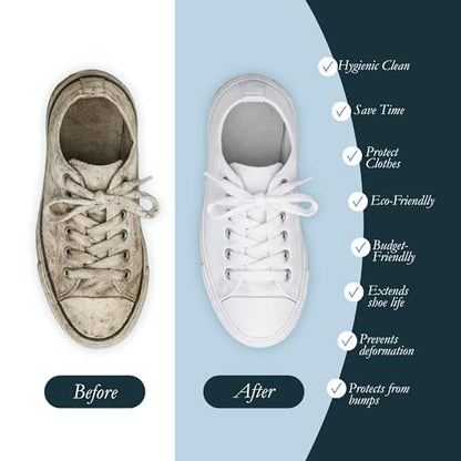 Shoe Washing Machine Bags (2-Pack) – Laundry Bag for Sneakers, Protect Shoes & Washer, Durable Thick Chenille, Reinforced Zipper, Includes Sneaker Brush – Bluehome - color: Blue Stripes