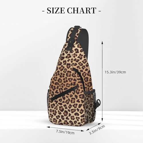Leopard Print Crossbody Sling Bags for Women Men Brown Leopard Spot Pattern Wildlife Animal Skin Travel Sling Backpack Casual Chest Shoulder Bag Cute Cheetah Print Gym Sports Hiking Daypack - color: Brown