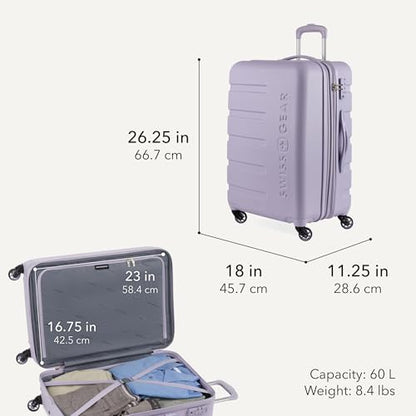 SwissGear 7366 Signature Hardside Expandable Luggage with Spinner Wheels, TSA Lock, Cup-Holder, Evening Haze, 3-Piece Set (19/23/27) - color: Evening Haze, size: 3-Piece Set (19/23/27)