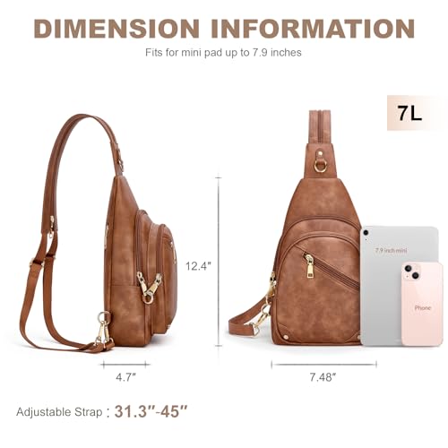 SYTRAH Anti Theft Sling Bag for Women, RFID Crossbody Purses Travel - color: Brown