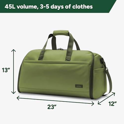 Halfday Convertible 2-in-1 Vegan Leather Premium Garment Duffel 45L, Leaf - color: Leaf, style: Premium, Vegan Leather, 45l