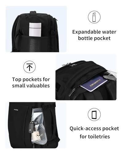 ECOHUB Small Travel Backpack 17" United Airlines Personal Item Bag Black - color: Black, size: 17 inch