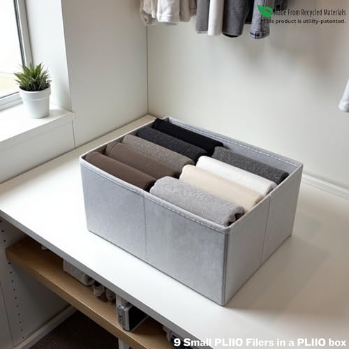 PLIIO 7-Pack Small Filers, Foldable Clothes Organizer - Durable Tshirt Folder - Shirt Folding Organizer for Wardrobe Drawer - size: Small