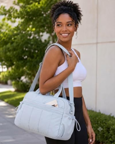 Duffle Bag Gym Bag, Personal Items Bag, Overnight Weekender - color: puffy blue