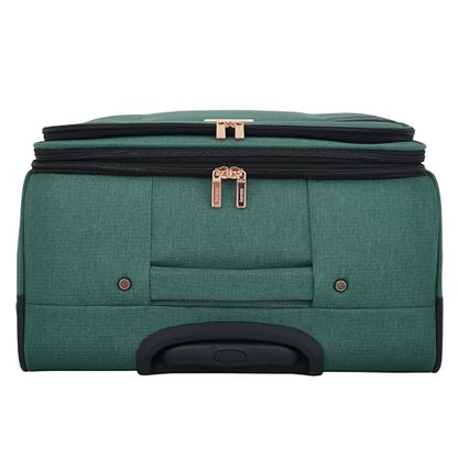 kensie Hudson Softside 3-Piece Spinner Luggage Set, Smoke Pine - color: Smoke Pine