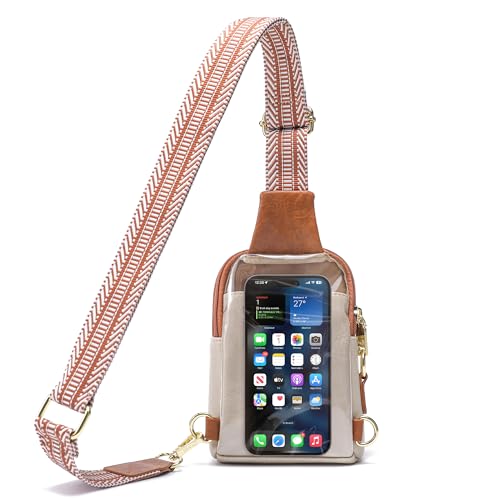 INICAT Touchscreen Crossbody Phone Purse, Small Sling Bag for Women,Brown - color: Apricot Brown, size: Large