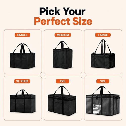 NZ home Insulated Food Delivery Bag, Grocery Cooler & Catering Tote - color: Green, size: 3XL