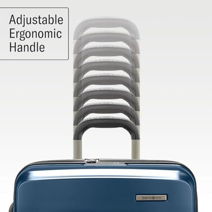 Samsonite Octiv Lightweight Hardshell 3-Piece Luggage Set (20/24/28) - Durable & Impact Resistant, 360° Aero Trac Spinner Wheels, Adjustable Telescopic Handle, Expandable, TSA Approved Lock - Blue - color: Blue Denim, size: 3-Piece Set (20/24/28)