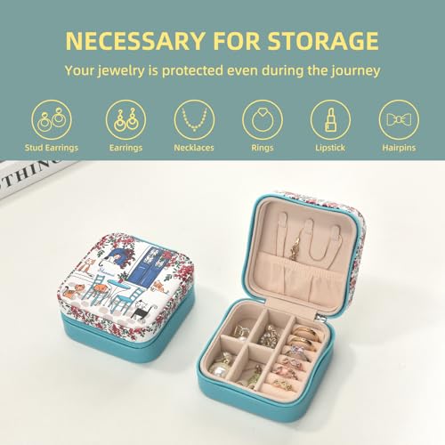 shunmei Mini Travel Jewelry Box, Personalised Pattern, Six Cats - style: Six Cats