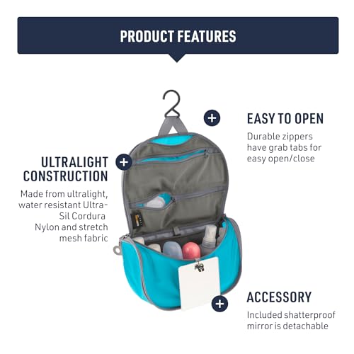 Sea to Summit Small Hanging Toiletry Bag, Travel Organizer, Atoll Blue - color: Atoll Blue